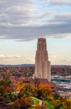 Cathedral of Learning during fall HDR