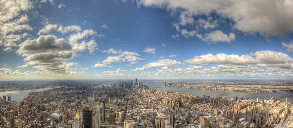 Panorama of New York City from the Empire State Building Observation Deck HDR
