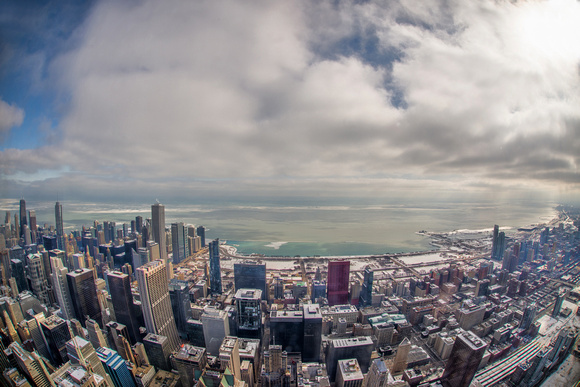 A view of Lake Michigan from the Willis Tower HDR