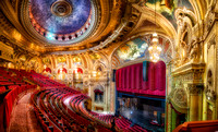 Panoramic view of the inside of the Chicago Theater