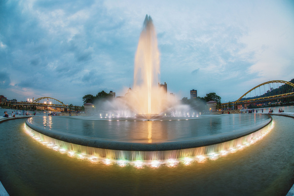 The Point State Park Fountain at night HDR