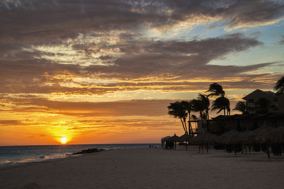 Beautiful sunset at the Divi All Inclusive Resort in Aruba