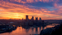 Beautiful sunrise in Pittsburgh from the West End