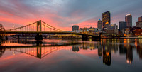 Colorful skies over Pittsburgh at dawn