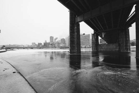 A dreary morning on the North Shore of Pittsburgh