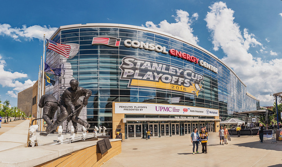 Panorama of the outside of CONSOL Energy Center during the Stanley Cup Finals