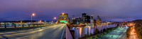 Panorama of Pittsburgh on a colorful morning from the Ft. Pitt Bridge - Print