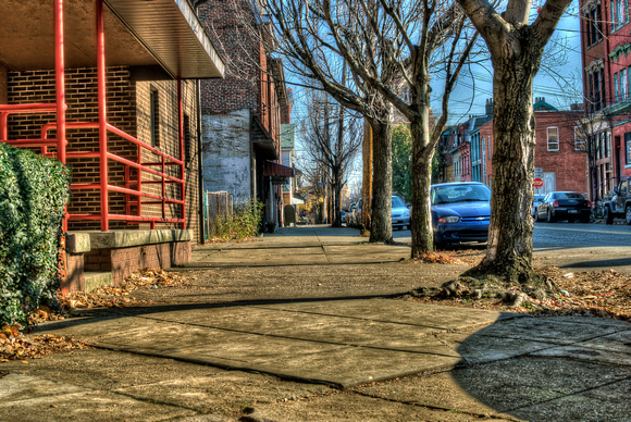 Sidewalk through the South Side of Pittsburgh HDR
