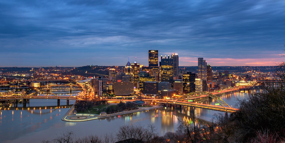 A hint of color on a cloudy morning in Pittsburgh