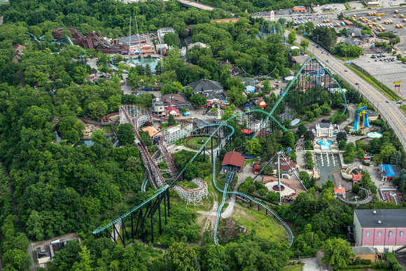 An aerial view of Kennywood Park