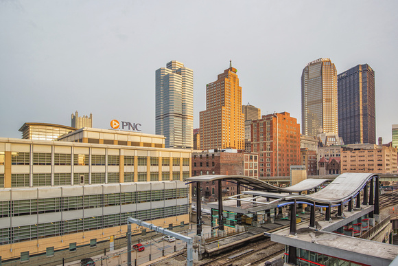 Downtown Pittsburgh from 1st Avenue T Station