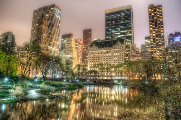 The Pond in Central Park at night HDR