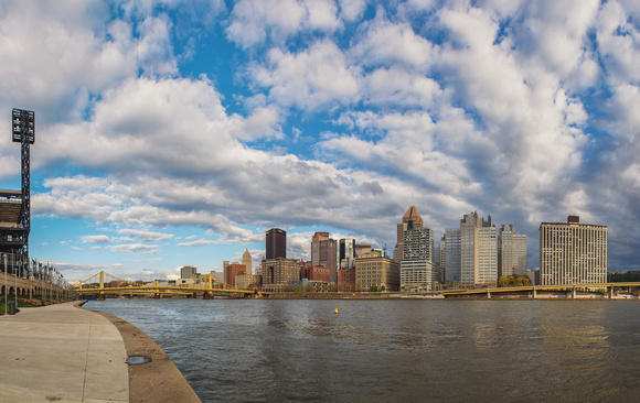 Panorama of Pittsburgh from the North Shore on a sunny afternoon