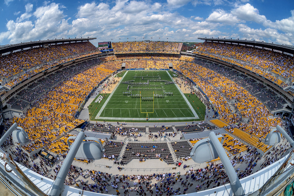 The Penn State Blue Band spells out PSU during the Pitt vs. Penn State game at Heinz Field