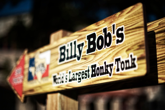 Sign for Billy Bob's in the Ft. Worth Stockyards