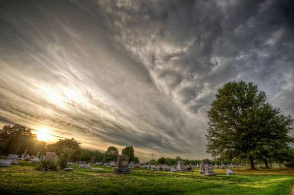 Clouds at Evans City Cemetery HDR