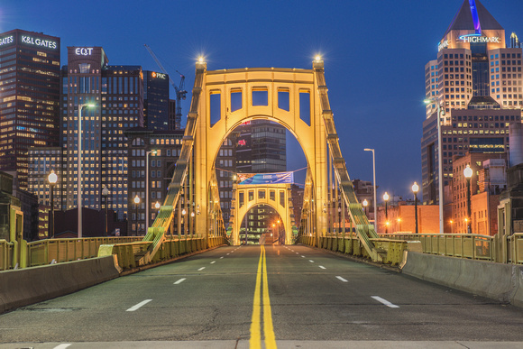 Roberto Clemente Bridge in the morning in Pittsburgh