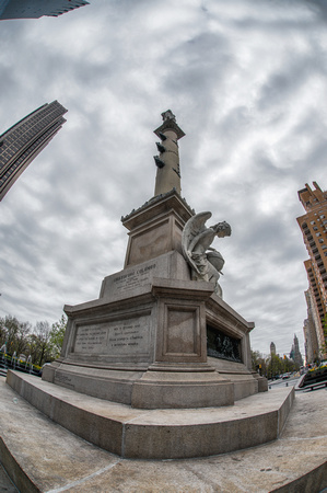 The obelisk in Columbus Circle in New York City