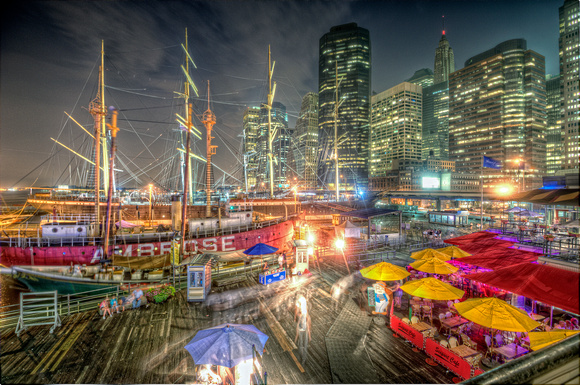 South Street Seaport at night HDR