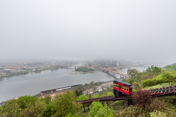 A foggy morning on the Duquesne Incline