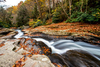 The natural rock slides in the fall at Ohiopyle State Park