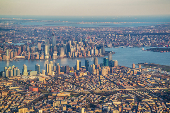 View of lower Manhattan from an airplane