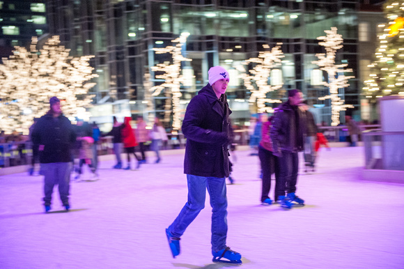 Skating by during Light Up NIght in Pittsburgh
