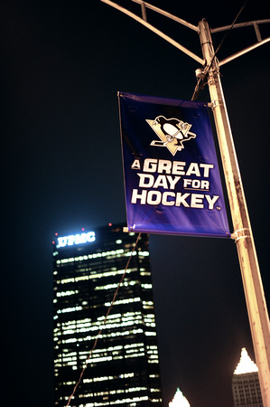 Pittsburgh Penguins banner outside CONSOL Energy Center