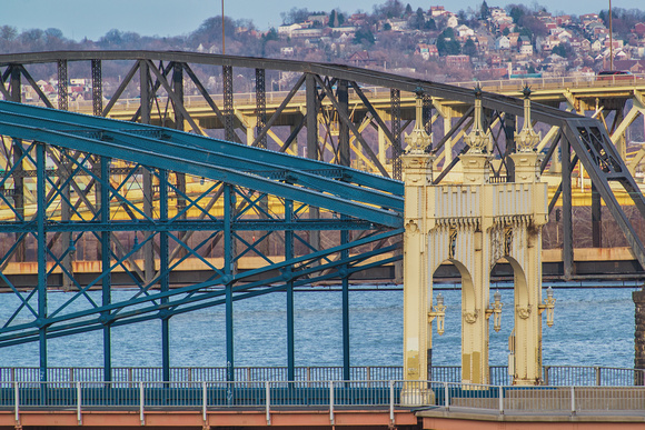 Smithfield, Panhandle and Liberty Bridges in Pittsburgh