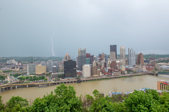 Lightning strikes over Pittsburgh during a storm (2 of 8)