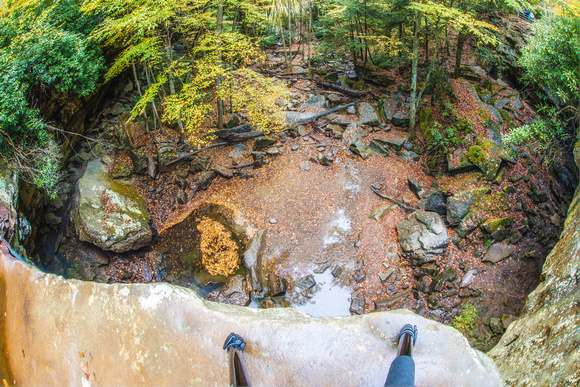 Standing on the edge of Cucumber Falls at Ohiopyle State Park HDR