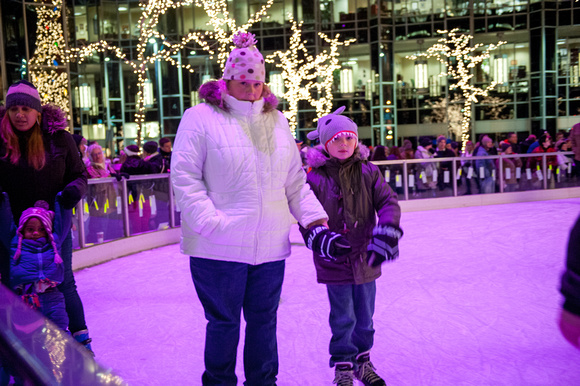 Skateing on the ice at PPG Place in Pittsburgh on Light Up NIght