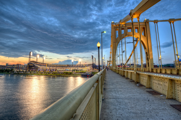 PNC Park as seen from the Roberto Clemente Bridge HDR