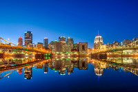 Reflections of the Pittsburgh skyline on the North Shore HDR