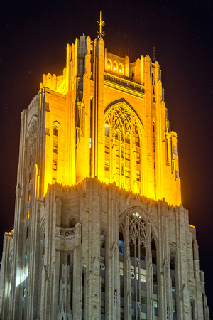 Close up of the Victory Lights atop the Cathedral of Learning