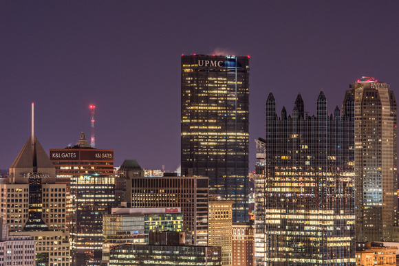 Darkened Pittsburgh skyline for Earth Hour