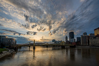 A beautiful sky at dawn in Pittsburgh from the North Shore