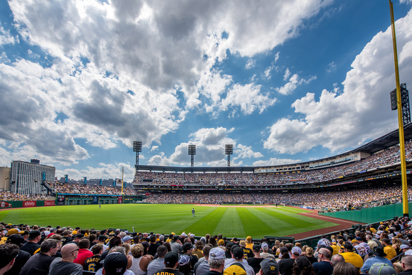 A view from left view of PNC Park on Opening Day in Pittsburgh
