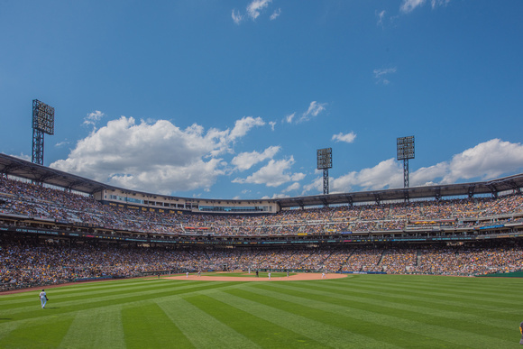 A view from the outfield of PNC Park on Opening Day
