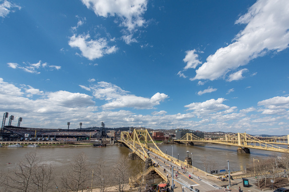 Blue skies over PNC Park on Opening Day 2015 in Pittsburgh