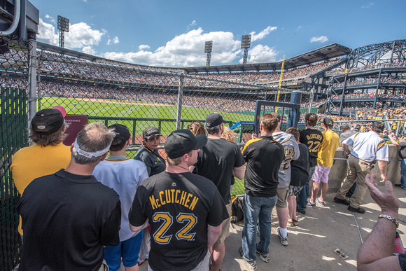 Fans watch the Pittsburgh Pirates on Opening Day from Center Field
