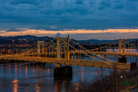 The Andy Warhol and Rachel Carson Bridge in Pittsburgh at dawn
