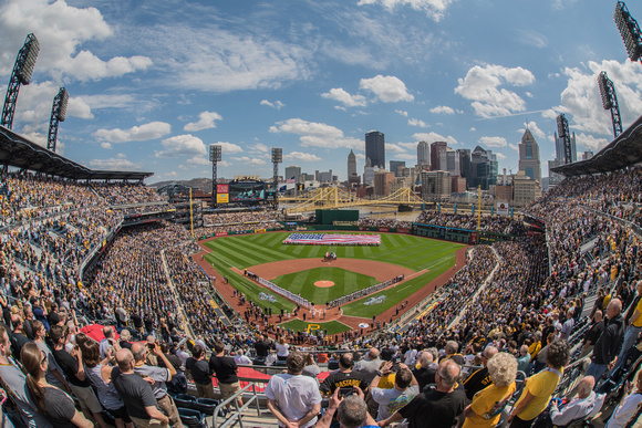 The National Anthem at PNC Park in Pittsburgh on Opening Day 2015