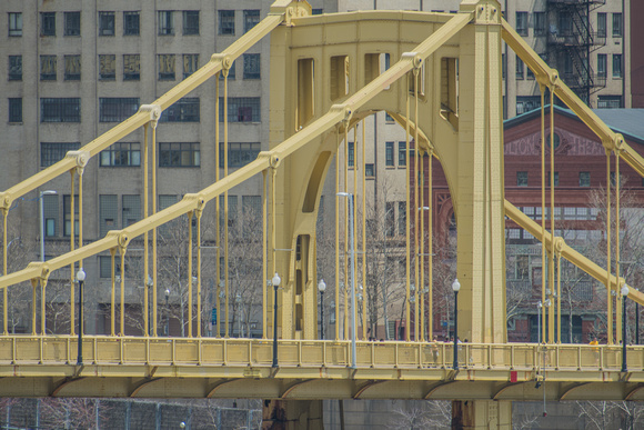 The Roberto Clemente Bridge as seen from PNC Park
