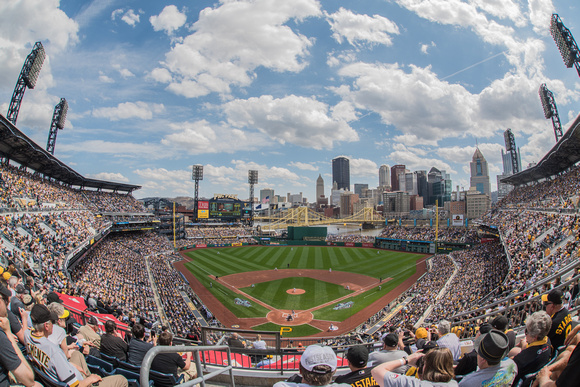 The very first pitch of the 2015 season on Opening Day at PNC Park in Pittsburgh