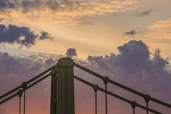 Beautiful morning sky over the Andy Warhol Bridge in PIttsburgh
