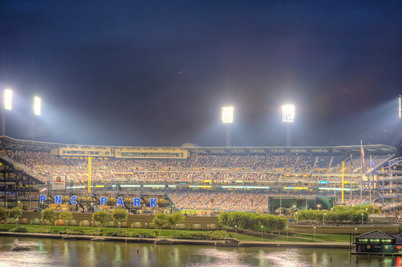 PNC Park at night from Pittsburgh HDR