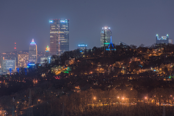Pittsburght at night from Kennedy Township