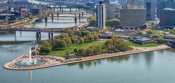 Point State Park in Pittsburgh after the 2015 Pittsburgh Marathon
