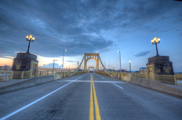 Roberto Clemente Bridge at dusk HDR